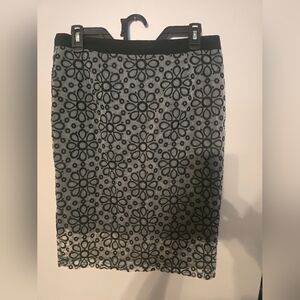 Halogen Black and Gray Embellished Pencil Skirt